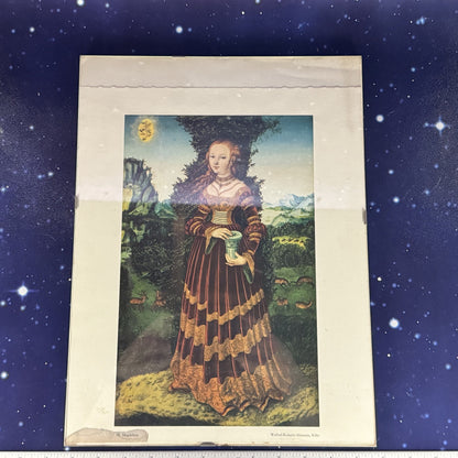 Print of Famous Painting "Magdelena" in Floating Glass Frame