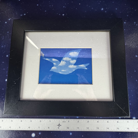 Blue Bird of Happiness Print with Black Wooden Frame