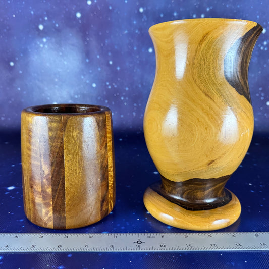 Pair of Wooden Utensil Holders