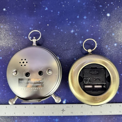 Gold and Silver Tone "Pocketwatch" Clocks