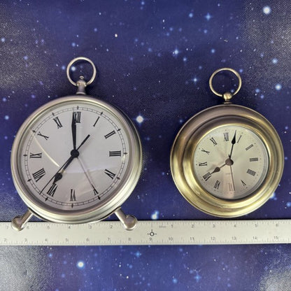 Gold and Silver Tone "Pocketwatch" Clocks