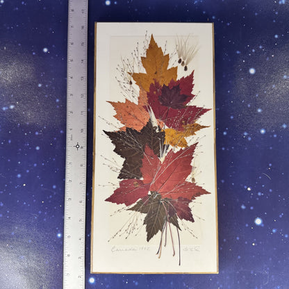 Vintage Fall Leaf Wall Hanging, Signed