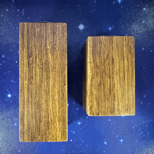 Pair of Hand-made Teak Wood Votive Holders