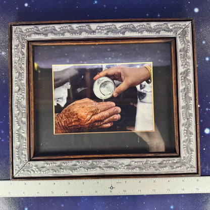 Beaten-silver-tone Clad Wooden Frame