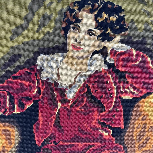Framed Needlepoint: "The Red Boy" After Sir Thomas Lawrence