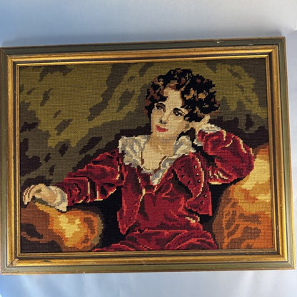 Framed Needlepoint: "The Red Boy" After Sir Thomas Lawrence