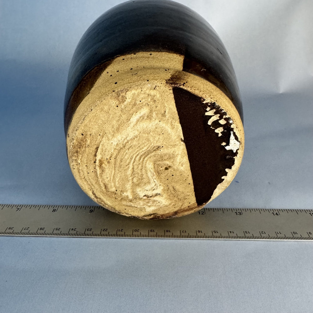 Hand-thrown Pottery Vase with Brown Glaze