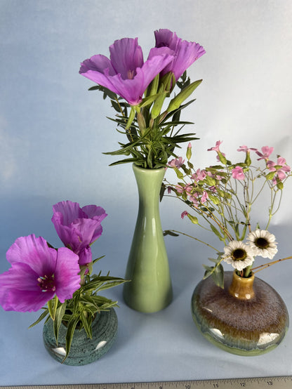 Three Mix and Match Ceramic Bud Vases