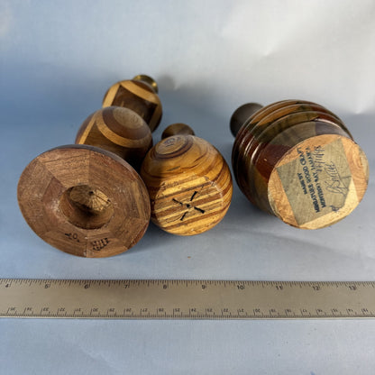 Trio of Hand-Turned Vases and Candlestick