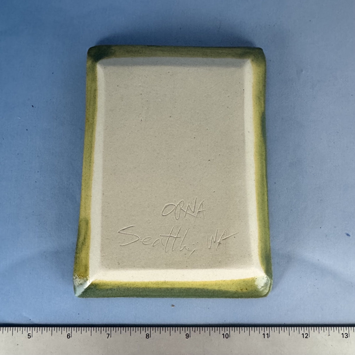 Hand-made, Ceramic Plate with Fern Imprint