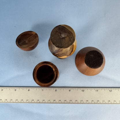 Mini Hand-turned Wooden Vases and Ring Box