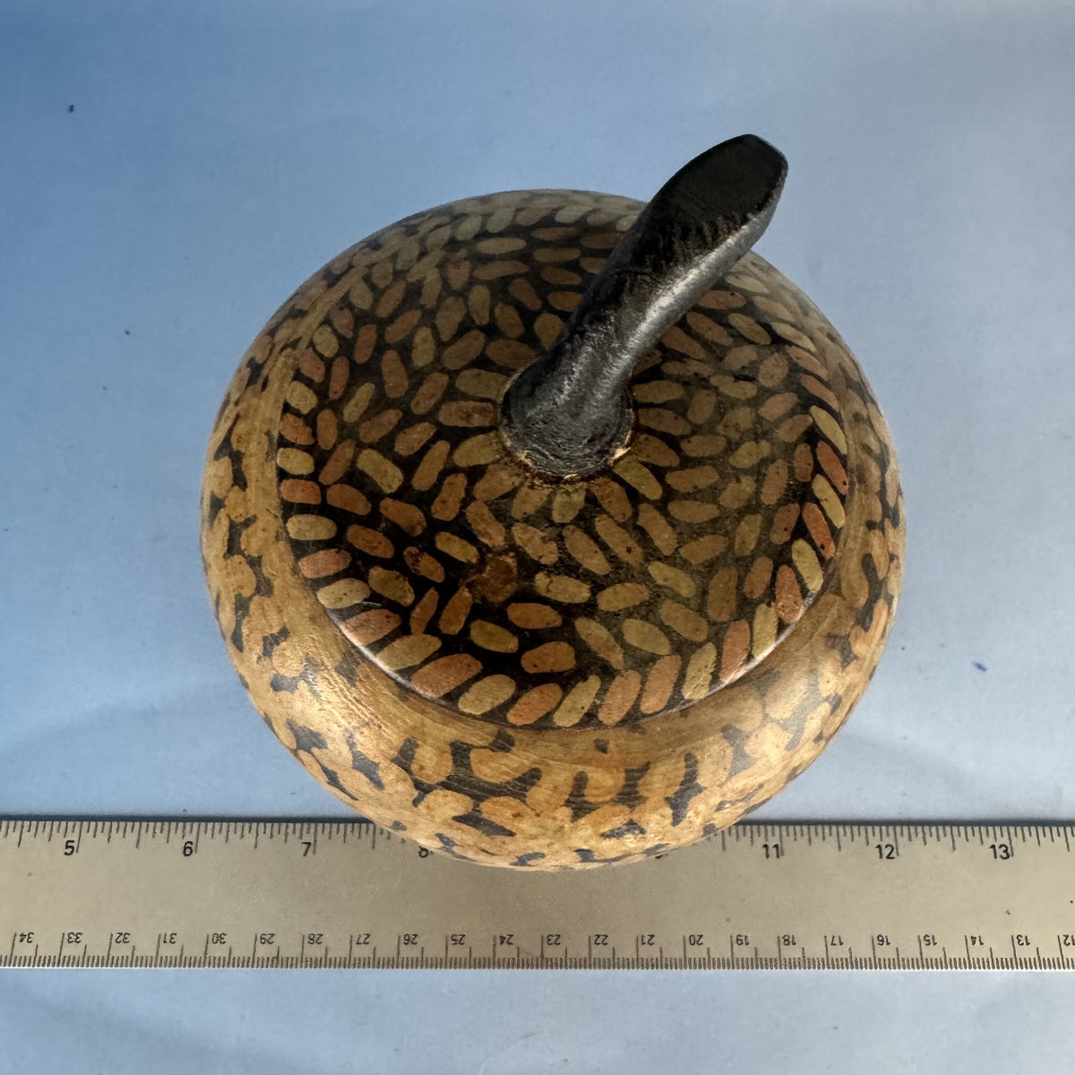 Hand-painted Lidded Wooden Apple Box