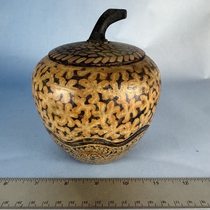Hand-painted Lidded Wooden Apple Box