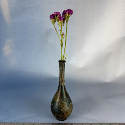 Japanese Enameled Brass Bud Vase