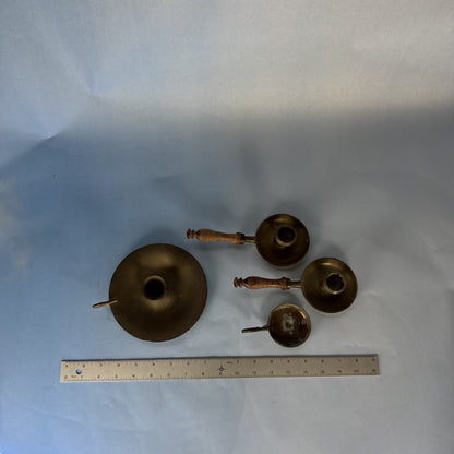 Set of Four Brass Candlestick Holders