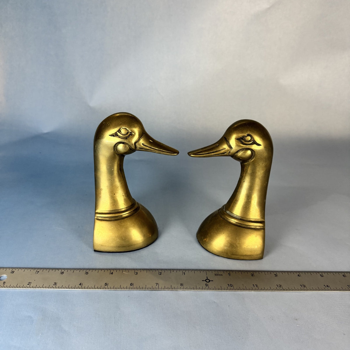 Pair Brass Duckhead Bookends