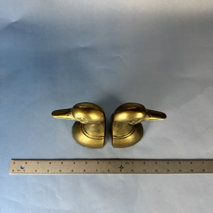 Pair Brass Duckhead Bookends