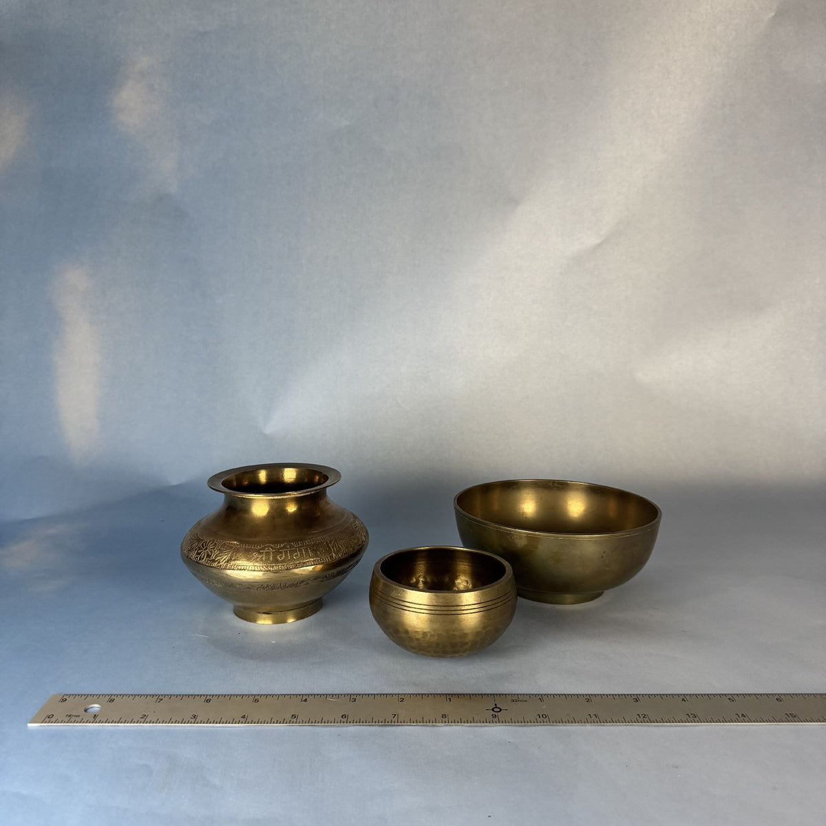 Three Indian Brass Bowls
