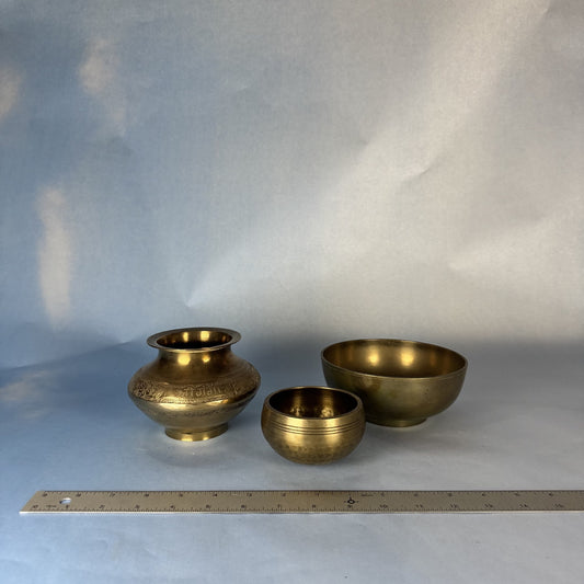 Three Indian Brass Bowls