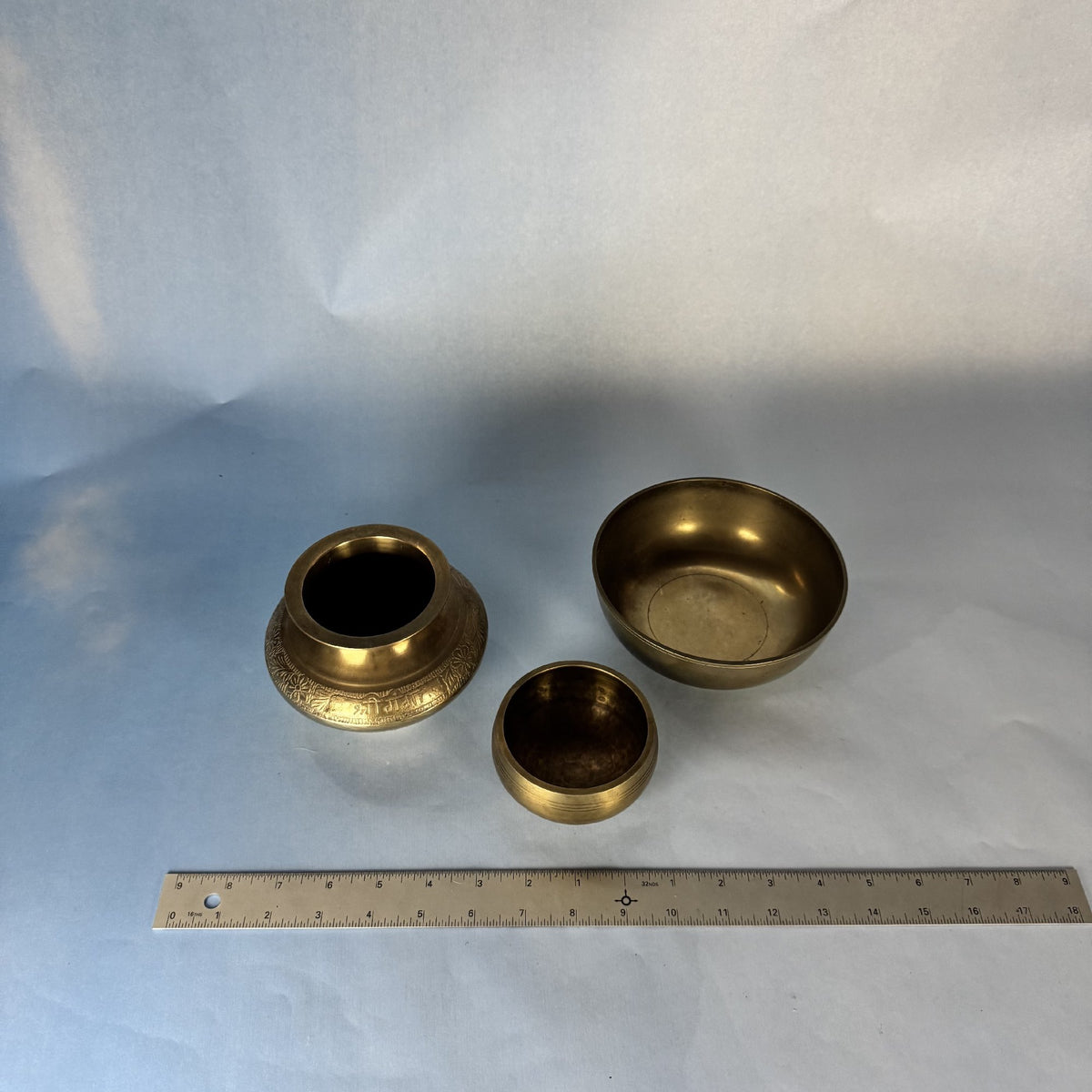 Three Indian Brass Bowls