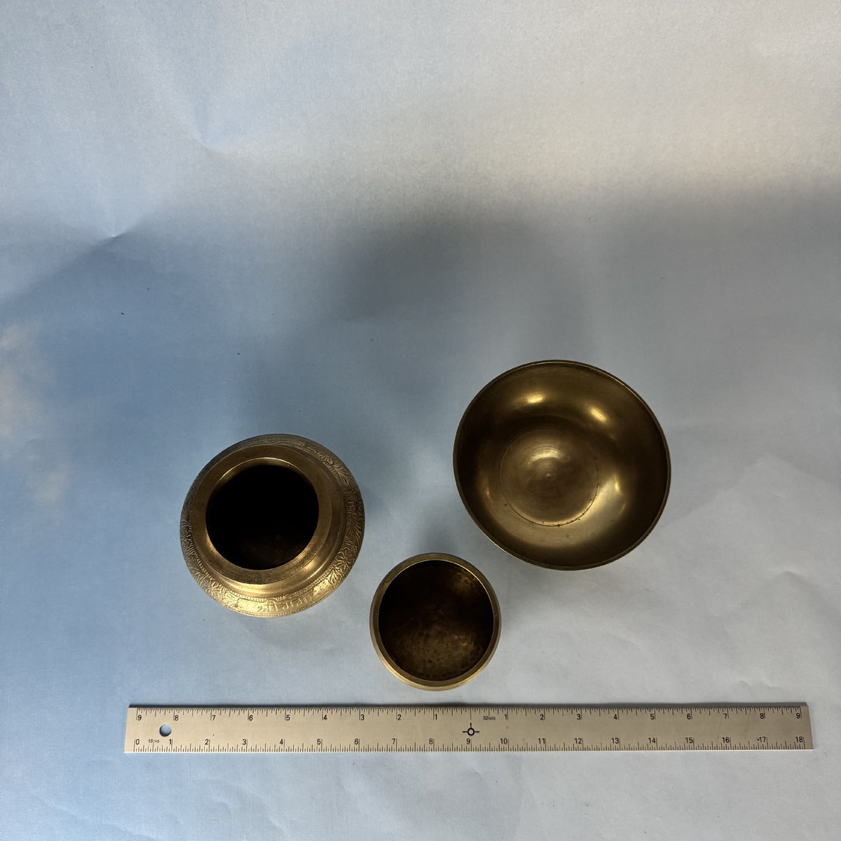 Three Indian Brass Bowls