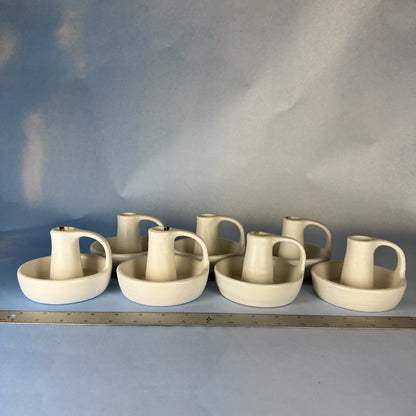 Seven Matching Ceramic Candlesticks: Ikea