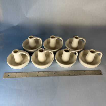 Seven Matching Ceramic Candlesticks: Ikea