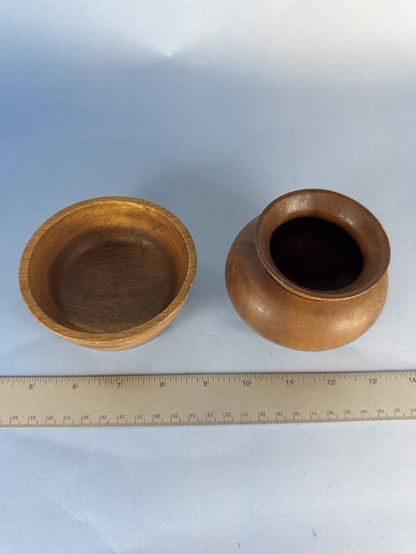 Two Hand-Turned Wooden Vessels