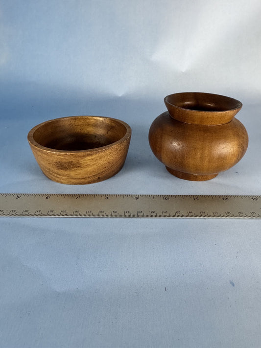 Two Hand-Turned Wooden Vessels