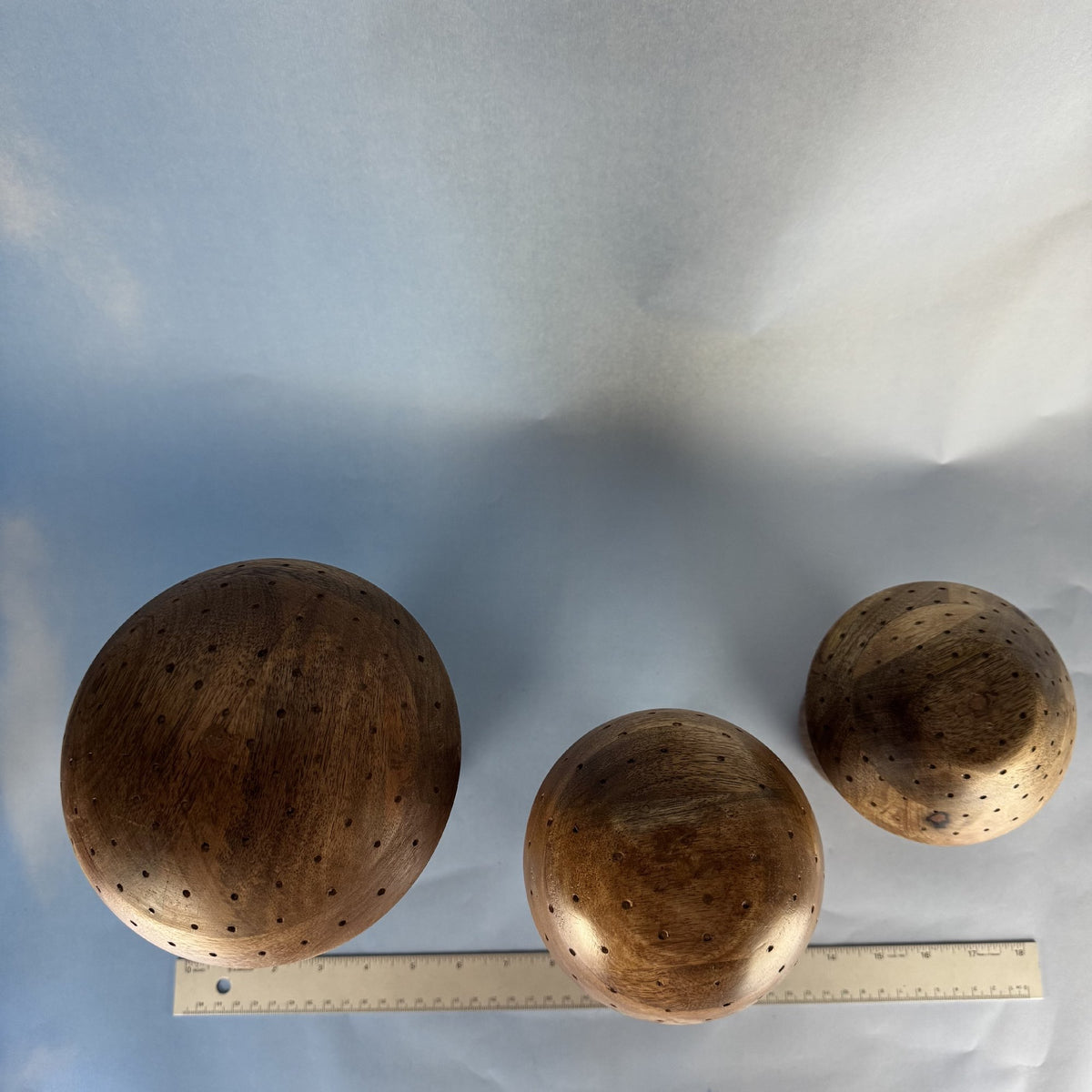Three Sweet Wooden Mushrooms