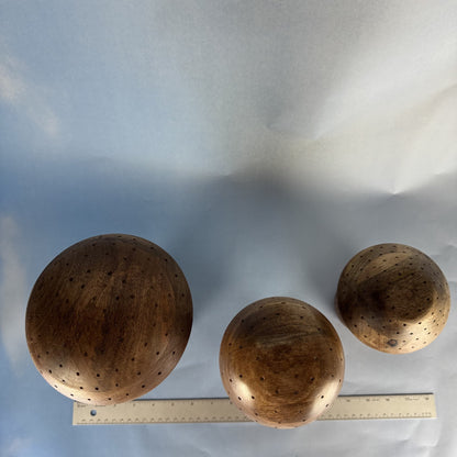 Three Sweet Wooden Mushrooms