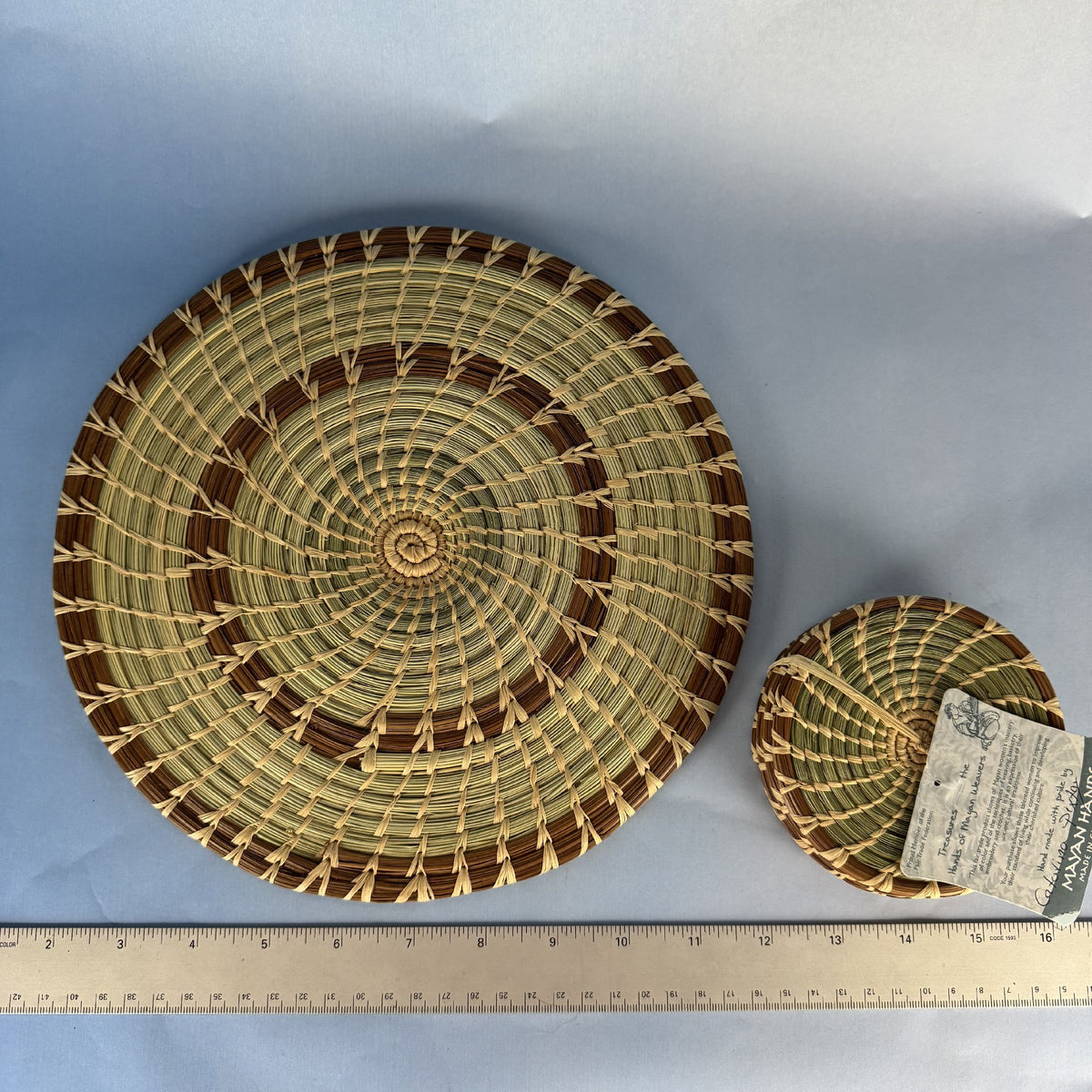 Hand-woven Sweetgrass Mat and Matching Coasters