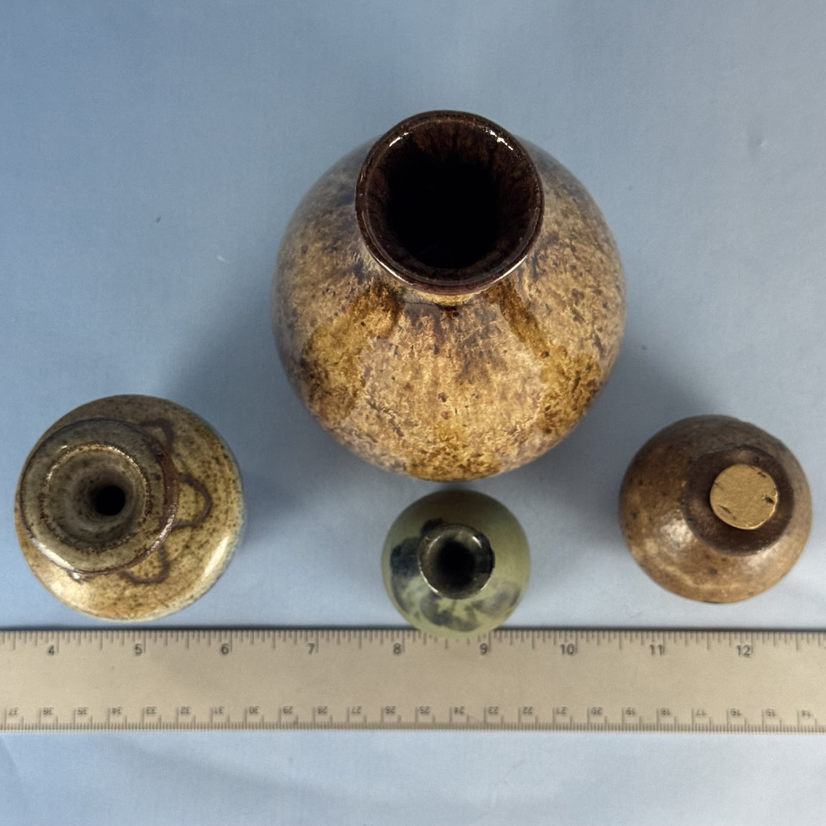 Set of Four Hand-Made Ceramic Vases