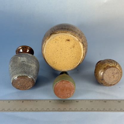 Set of Four Hand-Made Ceramic Vases