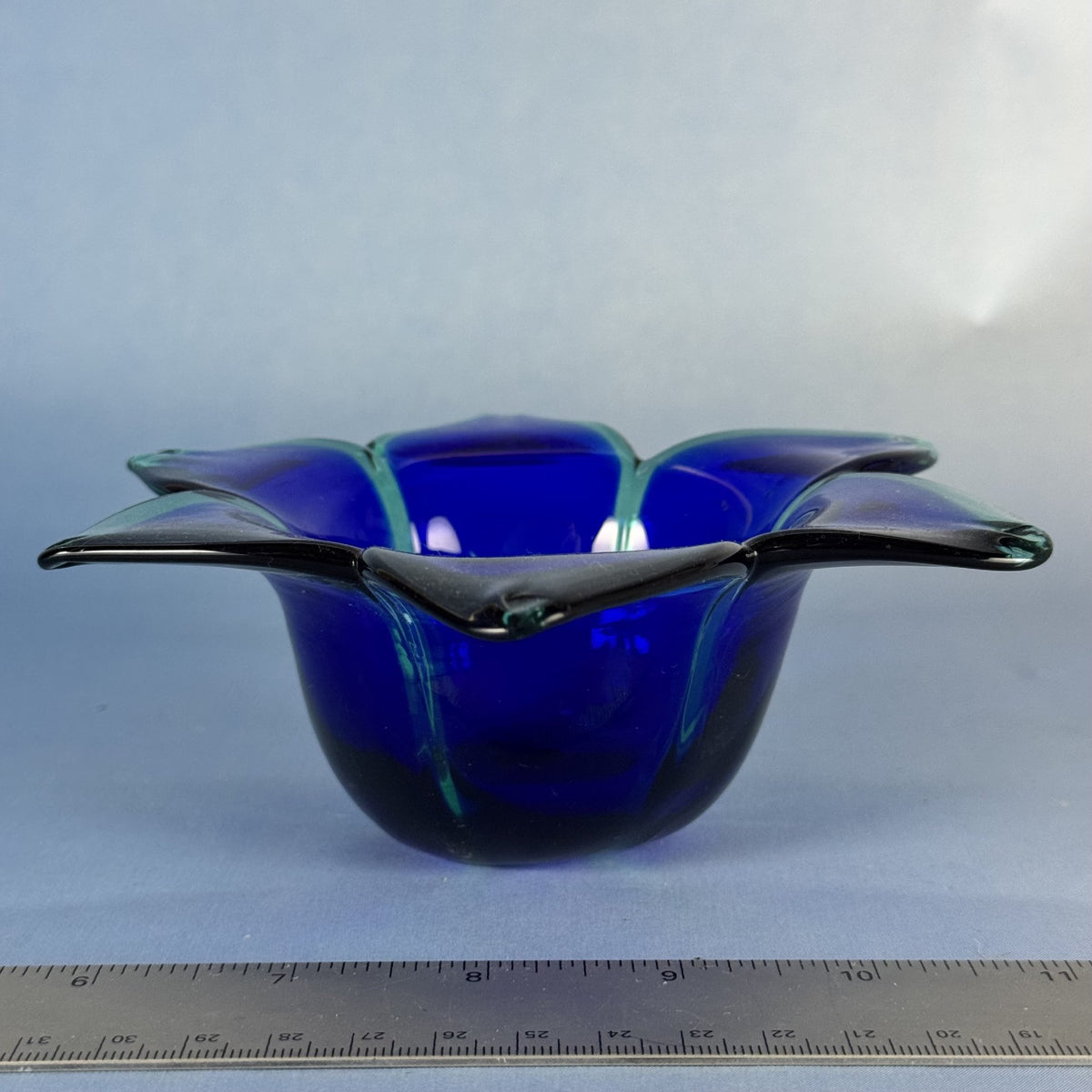 Vintage Blue and Green Murano Art Glass Dish