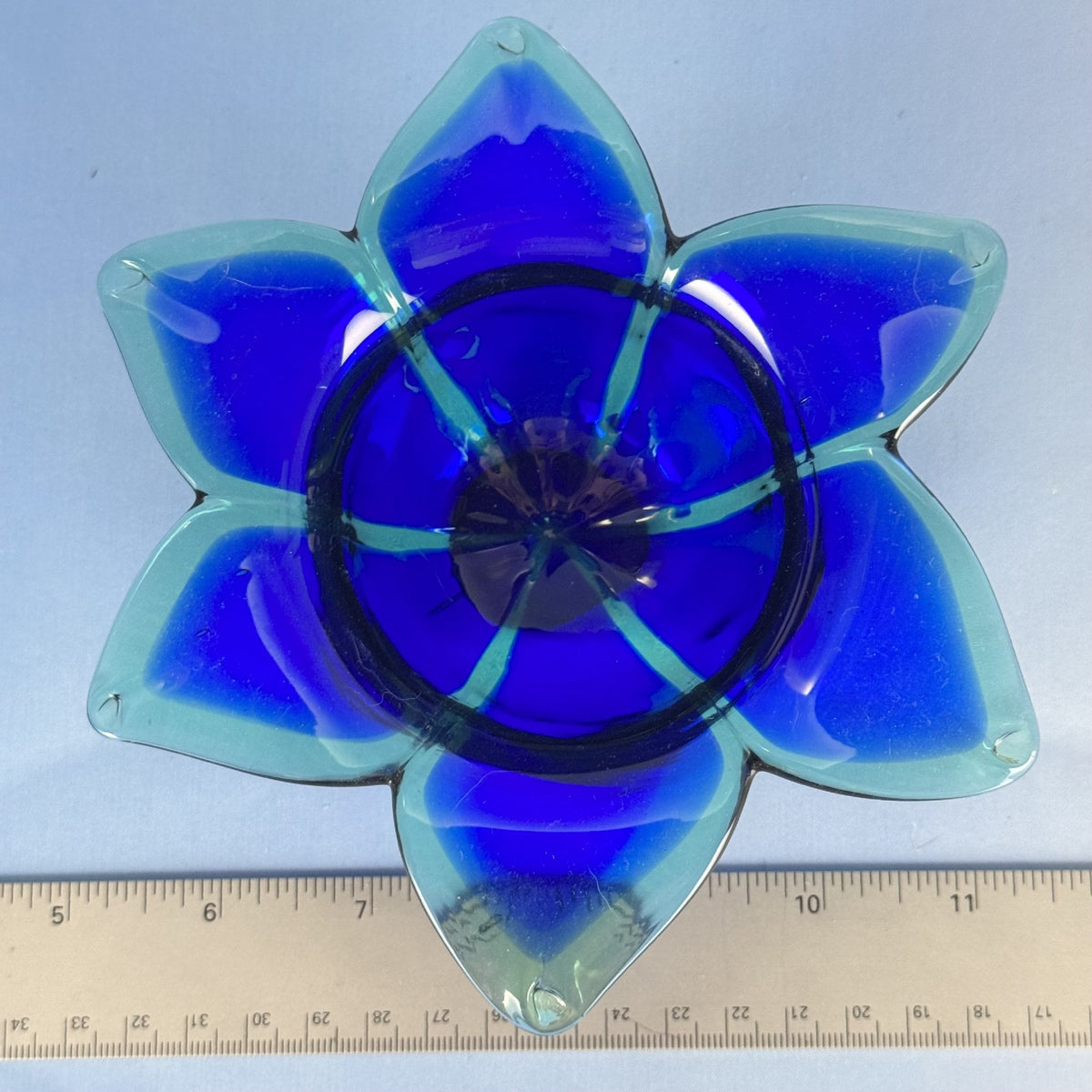 Vintage Blue and Green Murano Art Glass Dish