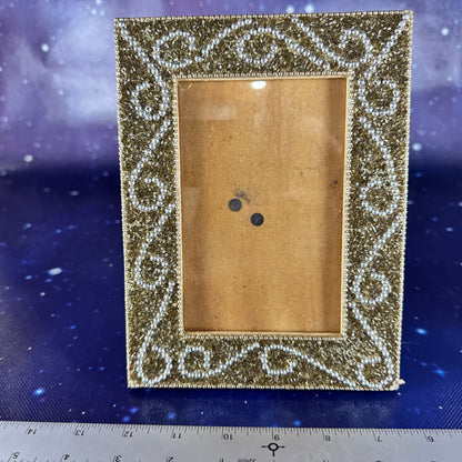 Bronze and Pearl-Beaded Picture Frame