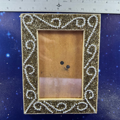Bronze and Pearl-Beaded Picture Frame