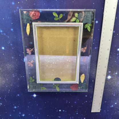 Pressed Flowers in Beveled Glass Frame