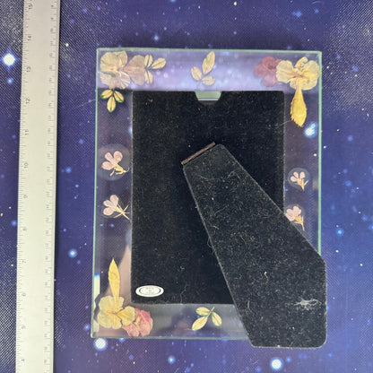 Pressed Flowers in Beveled Glass Frame
