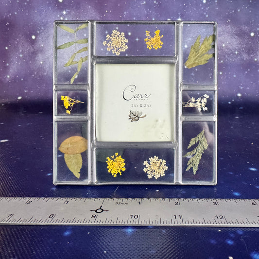Pressed Flowers in Glass Rustic Frame