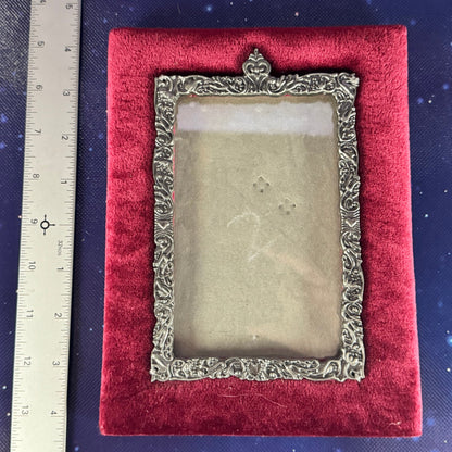 Red Velvet Frame Trimmed in Metal