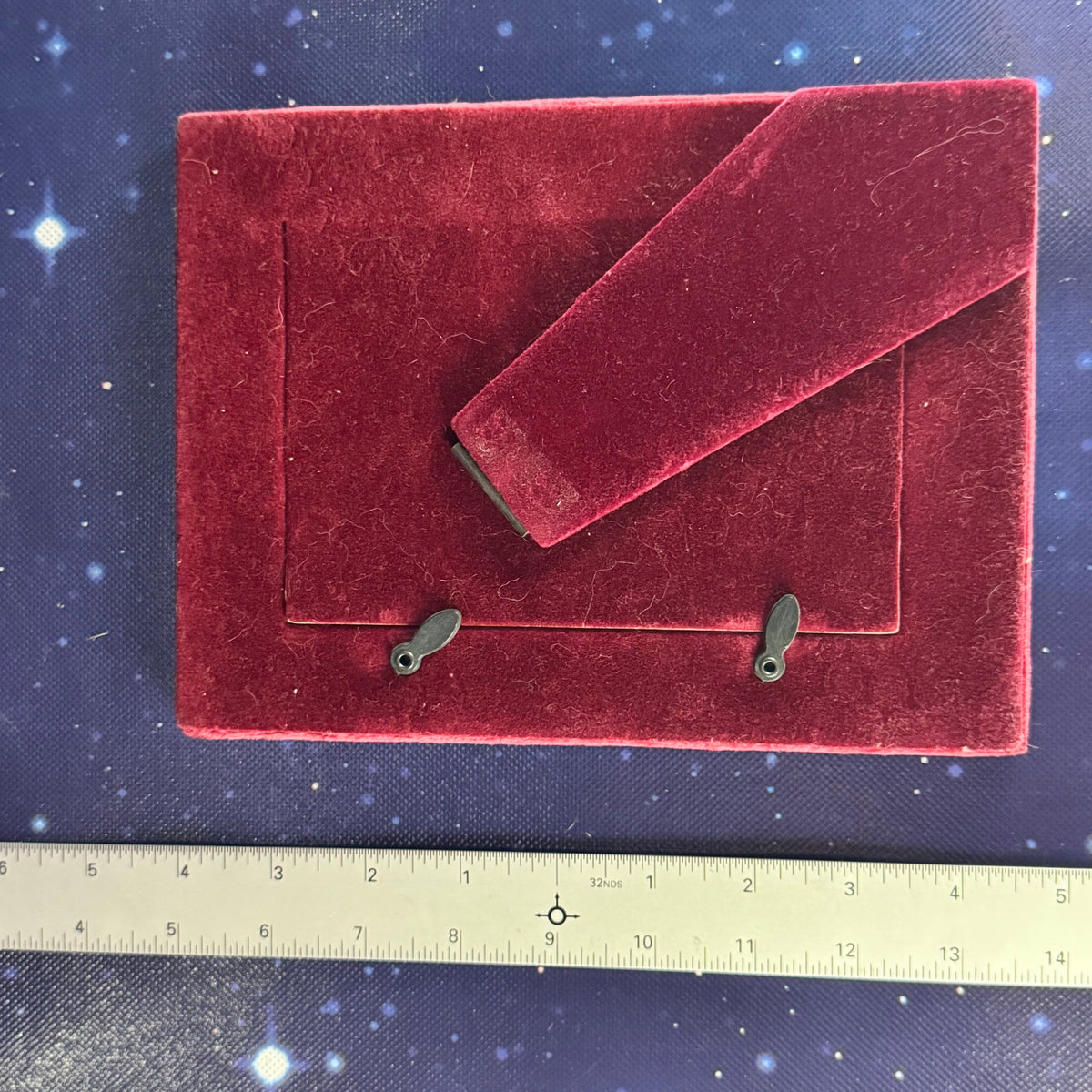 Red Velvet Frame Trimmed in Metal