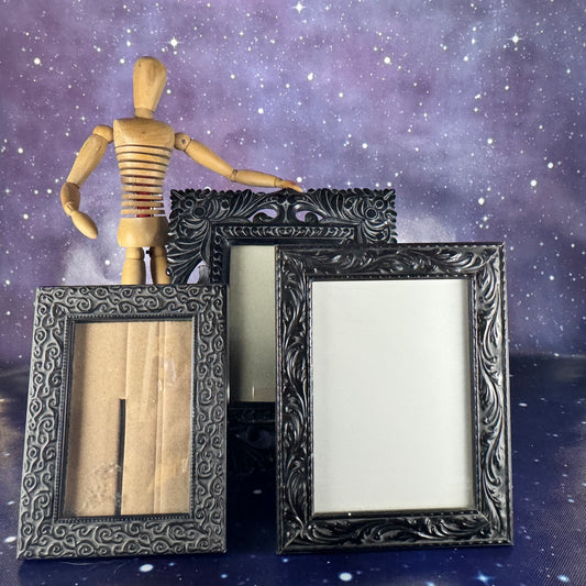 Trio of Dramatic Black Resin, "Embossed" Frames