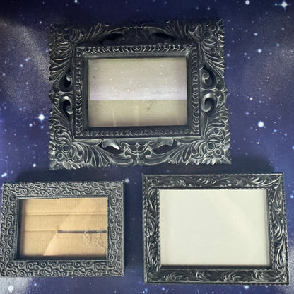 Trio of Dramatic Black Resin, "Embossed" Frames