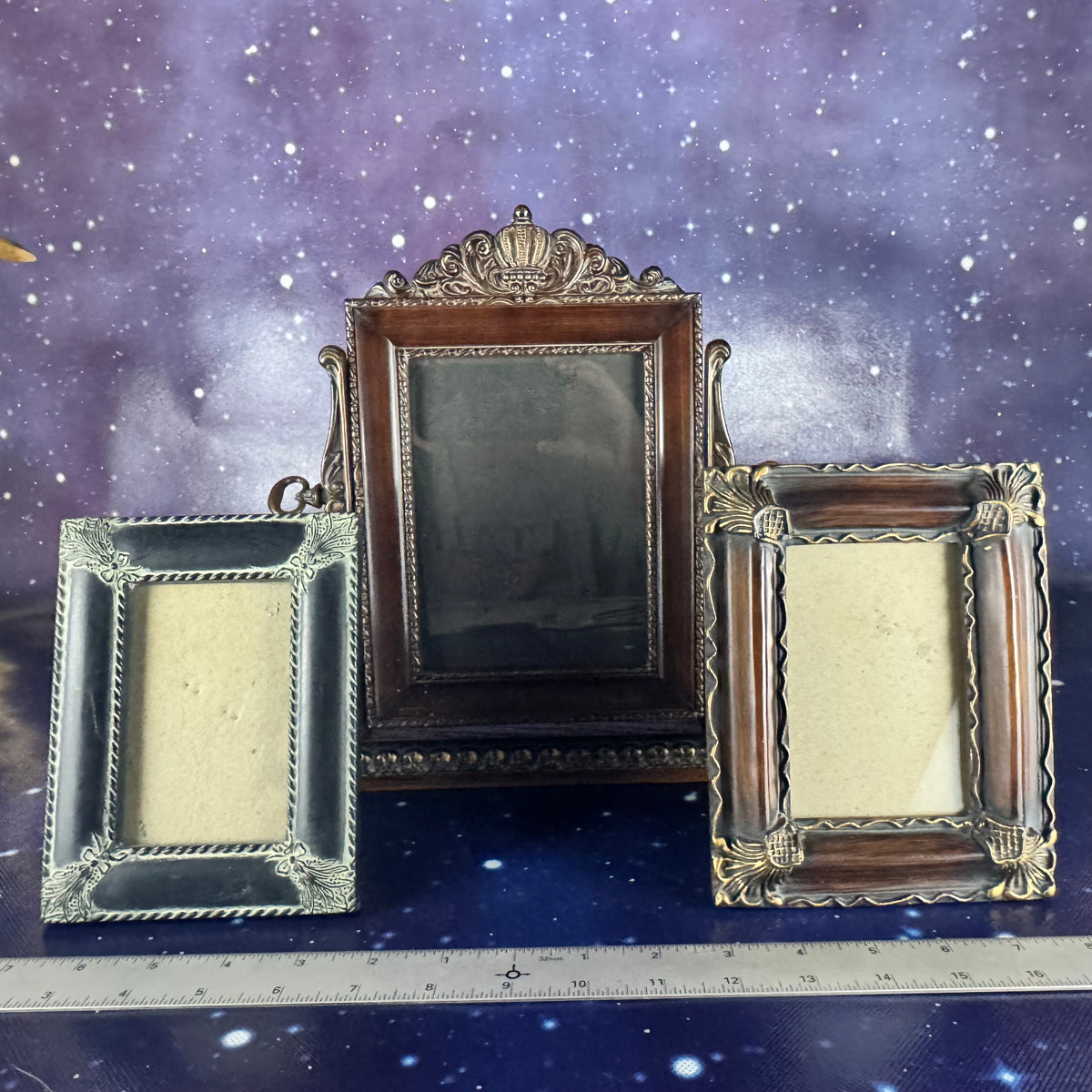 Trio of Replica Victorian Frames in Black and Brown