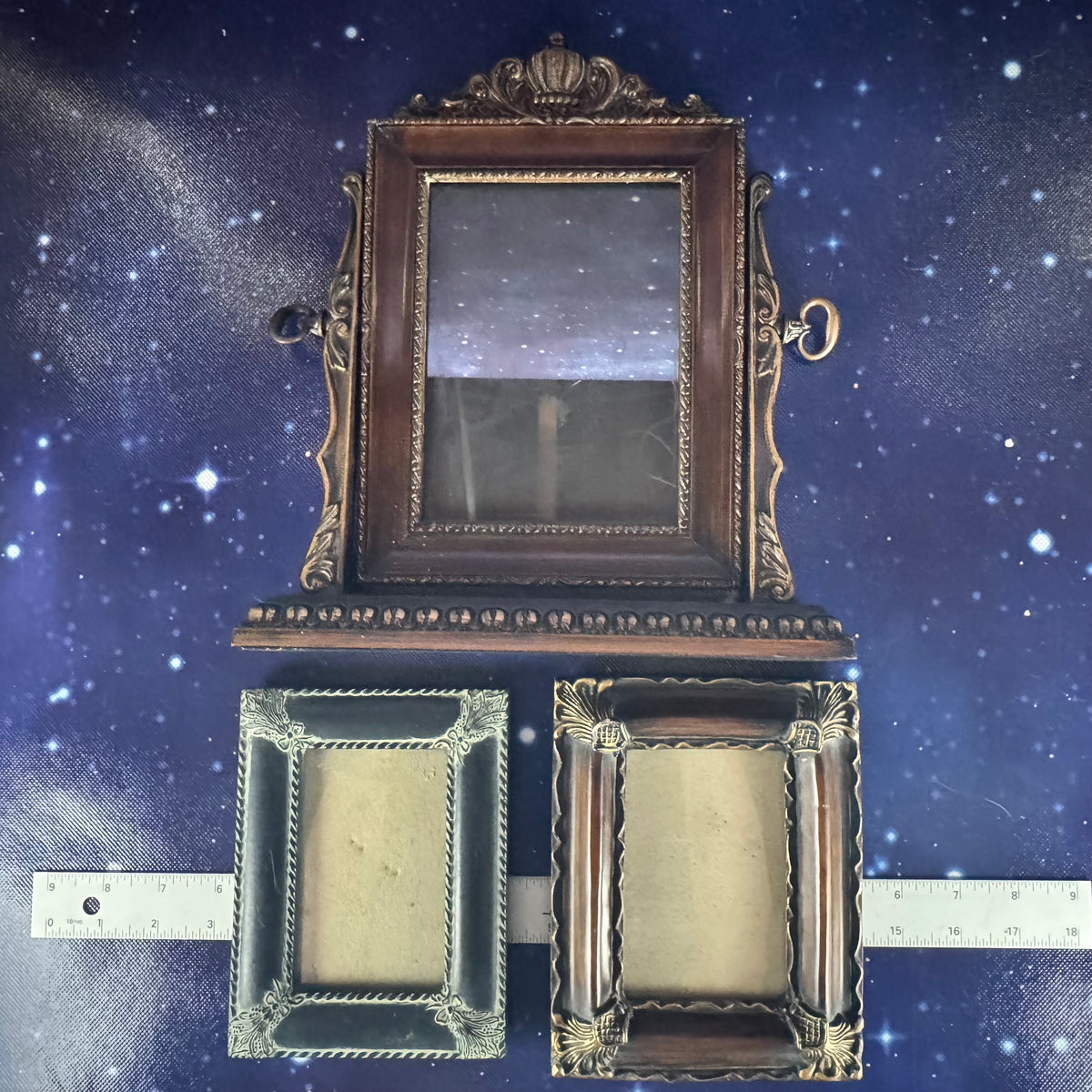 Trio of Replica Victorian Frames in Black and Brown