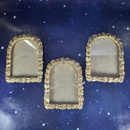 Trio of Gold Metallic Embellished Arched Frames