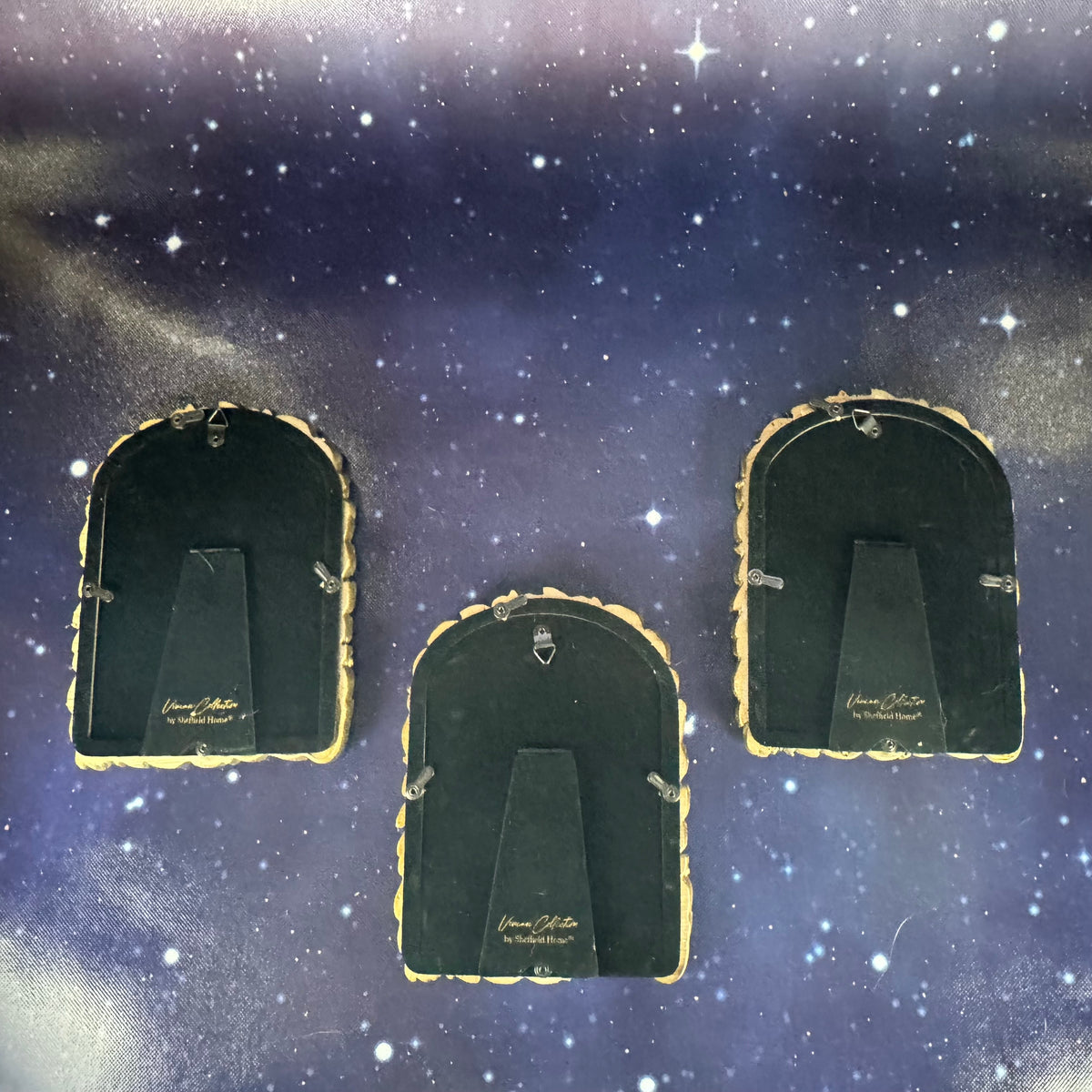 Trio of Gold Metallic Embellished Arched Frames