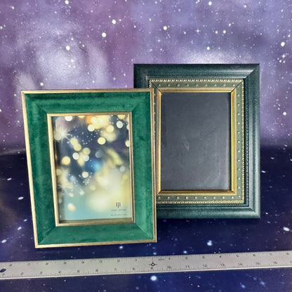 Hunter Green Frames Leather Embossed, Velvet Covered, Gold Embossed Tim
